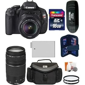 2013 The Digital Camera : Canon EOS Rebel T3i Digital Camera SLR Kit With Canon EF-S 18-55mm IS II + Canon 75-300mm III Lens + Large Multi-Lens Case + 16 GB Card + Card Reader + Extra Battery Pack + 2 58mm UV Filters + Memory Card Wallet + Cleaning Kit Online