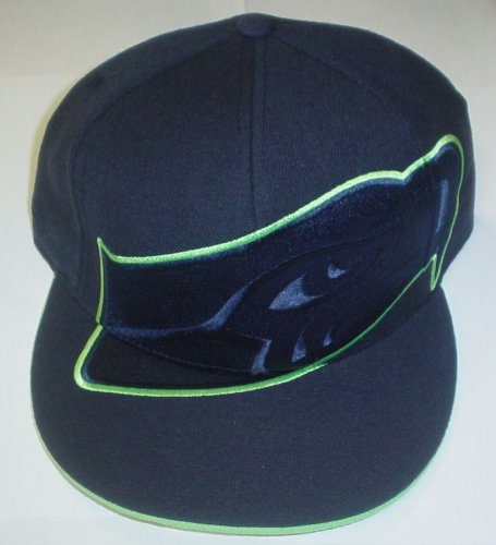 Seattle Seahawks Large Logo Fitted Reebok Hat Size 7 5/8