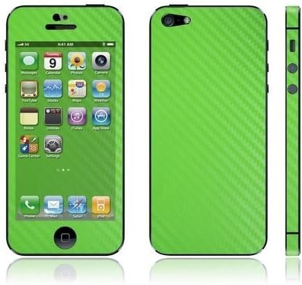 DiaMini iPhone 5 /5G Full Body Carbon Fibre Wrap Decal Skin Sticker Protector (for Iphone 5/5G Green)