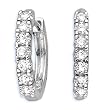 10K White Gold 1/4 ct. Diamond Huggie Earrings