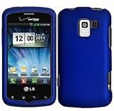 For Sprint Lg Optimus Slider Ls700 Accessory - Rubber Blue Hard Case Procto ....
