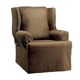 Casual Home Chenille Wing Chair Slipcover - Brown