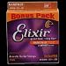 Elixir 3 Set Bonus Pack Nanoweb Coated Phosphor Bronze Acoustic Guitar Strings Medium 13-56
