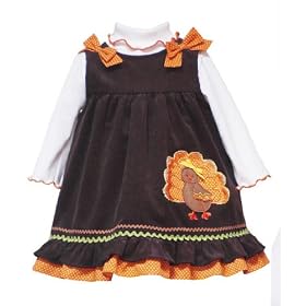 Rare Editions Girls 2-6x Thanksgiving Turkey Jumper