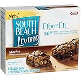 South Beach Living Fiber Fit Bars, Mocha, 5-Count Bars in 6.15-Ounce Boxes (Pack of 8)