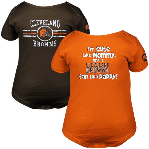 Cleveland Browns Gerber Infant Brown and Orange 2-Pack Creepers (0/3M)