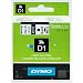 Dymo Schriftband Kassette (45013) f�r D1, 12 mm x 7 m, schwarz auf wei�