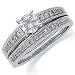14K White Gold Diamond Engagement Ring Set (Center stone is not included)