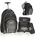 BESTWAY Trolley Rucksack 3er SET SCHULTROLLEY Rollin - TATTOO : Rucksacktrolley + Sportbeutel + Mäppchen /// Schwarz 518HundDDHL. SL75 McNeill Schultrolley Schoolboy Streetboy und Chip rosé