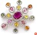18K White Gold Gemstone Diamond Brooch