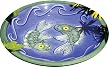 Blue fish birdbath