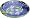 Blue fish birdbath