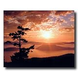 Tropical Hawaiian Sunset Ocean Beach Landscape Picture Art Print