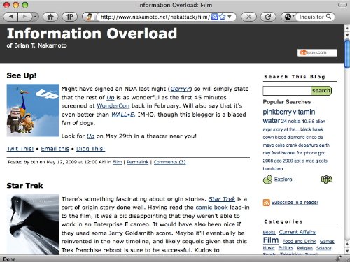 Information Overload of Brian T. Nakamoto Information Overload of Brian T. Nakamoto
