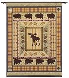 Moose Bears Country Wall Hanging Tapestry 27 x 36