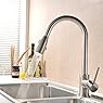 VAPSINT Stainless Steel Single Handle Pull Out Kitchen Sink Faucet, Brushed Nickel Pull Down Kitchen Faucets