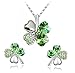Four Leaf Clovers Set Necklace, Earrings in Gift Box, Jewelry Set 18 inches Necklace