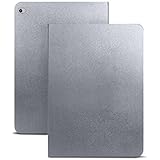 iPad Pro Case - MyCell&reg; Folio Leather Smart Cover for Apple iPad Pro 12.9 Inch with built in stand and front/back protection - Silver Gray