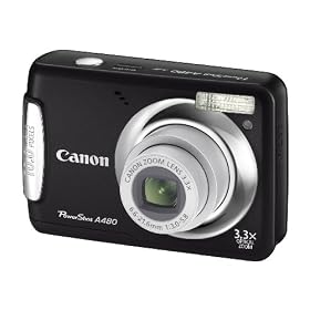 Canon Powershot A480 Digital Camera - Black (10MP, 3.3x Optical Zoom) 2.5 inch LCD