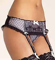 Limited Collection Bow Embroidered Frill Suspender Belt