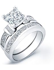 certified .85 ct princess cut diamond wedding engagement anniversary bridal ring