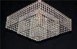 Brass 30 Lead Crystal Square Chandelier Ceiling Light Lamp Moss Sq40x40brass