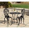 Fiesta Outdoor Patio 3 Pc Cast Aluminum Bistro Set - Table & 2 Chairs
