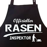 Zoom Produkt-Bild: Offizieller Raseninspektor - Grillsch&uuml;rze, Kochsch&uuml;rze, K&uuml;chensch&uuml;rze, Latzsch&uuml;rze mit verstellbarem Nackenband und Seitentasche - Die Geschenkidee!