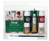 Vitrail Christmas Colours 4 Glass Paints and Gold Outliner