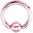 14 Gauge Light Pink Electro Titanium BCR Captive Ring -3/8"