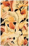 7'9 x 10'6 KAS Catalina Calla Lillies - 759 Black Rectangular