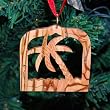 Hand Carved Olive Wood Palm Tree in Frame Ornament