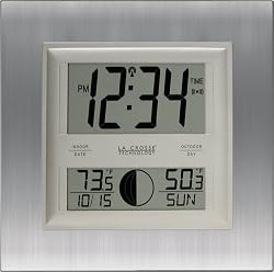 La Crosse Technology WS-8318U Atomic Digital Wall Clock with Moon Phase Display