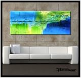 XL Modern Abstract Painting 60 x 24 x 1.5 - Ready to Hang, Limited Edition, Hand Embellished, and Textured. FLOAT - ELOISExxx