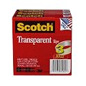 3M 600723PK Transparent Tape 600-72-3PK 1 X 2592 3 core transparent 3 Rls