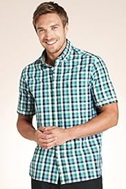 XS Blue Harbour Pure Cotton Bold Gingham Check Shirt