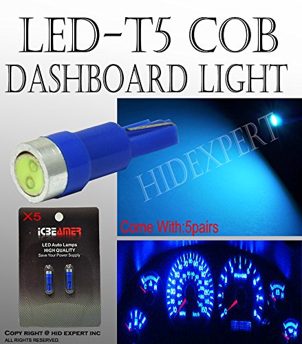 ABL 5pair T5 COB Blue WEDGE 5050 1 CAR DASHBOARD DASH LIGHT BULB LAMP fast M#49