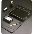 Executive (Ebony) Black Leather 6 Piece Desk Set