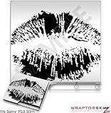 Sony PS3 Slim Skin - Big Kiss Lips Black on White