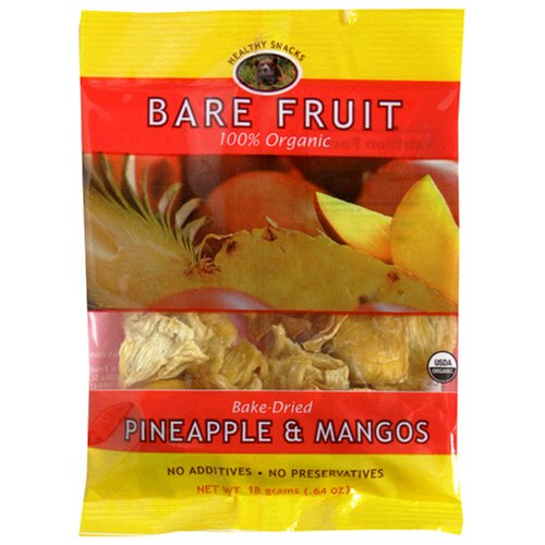 Bare Fruit Organic Dried Pineapple & Mangos, 0.64-Ounce Pouches (Pack of 96) by Bare Fruit