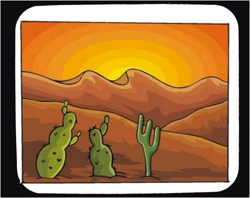 Mauspad mit der Grafik: Sonnenuntergang,