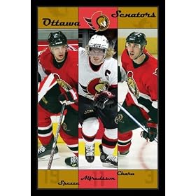 Ottawa Senators (Spezz, Alfredsson, Chara) Sports Framed Poster Print - 24" X 36"