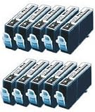 10 Canon compatible BCI-3eBK Black ink cartridges