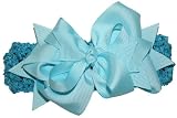 Lg GrosGrain Hair Bow Headband ~ Blue (1012)