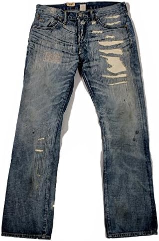 Ralph Lauren RRL Women's Distressed Boy Fit Straight Leg Woven Denim Jeans (Size 28)