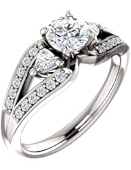 10K White Gold Round Cut Diamond Ring -- LIFETIME WARRANTY