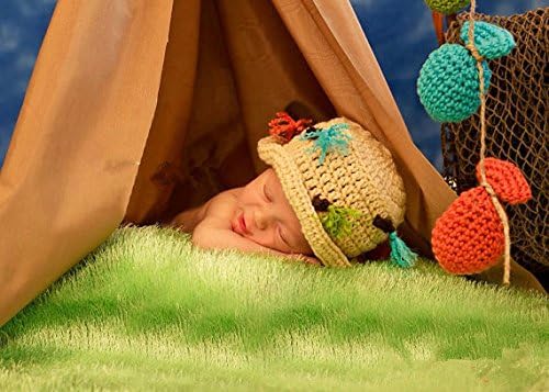 AngelMommyPatten® ORIGINAL DESIGNER Handmade Cute Unisex Baby Boy or Girl Crochet Hat and Fishes- Newborn Photography Prop, Newborn Fisher Man And His Harvest #133