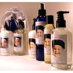 Personalized Buddha Baby Fresh Spa Bag with pink font on labels
