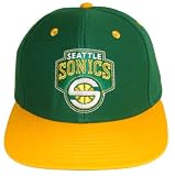 Seattle Sonics Retro Snapback Cap Hat 2 Tone Green Yellow