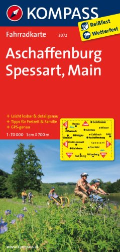 Kompass-Karten Aschaffenburg - Spessart - Main 1 : 70 000: Radkarte. GPS-genau
